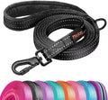 Didog 6FT Reflective Dog Leash for Medium Large Dogs,Slim 3/4" Width, Black | Soft Padded Handle, Plush Comfort Grip, Tangle-Free, 360°Heavy-Duty Strengthened Clasp for Daily Walks/Training, Night Safety by Didog