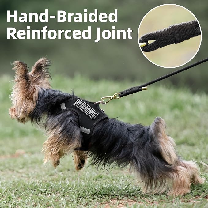 5FT Dog Leash 5/16 inch Puppy Cat Rope Lead | Black, with Anti-tangle Swivel Clip, Comfortable Non-slip Grip Handle, Ideal for Daily Walks, for Small Medium Dogs - Image 3