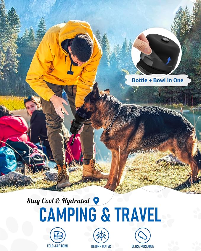 lesotc Dog Water Bottle, Portable Water Dispenser with Travel Water Bowl, Leak Proof Pet Travel Squeeze Bottle, Puppy Essentials Dog Stuff Accessories for Outdoor Walking, Hiking, Camping - Image 5