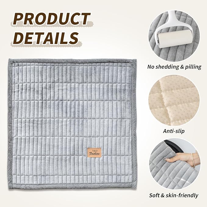 Couch Covers for Dogs, Velvet Dog Couch Cover, Pet Couchs Covers for Backrest & Armrest, Couchs Protector for Dogs, Sofa Cover for Pets Washable(1PC,Light Grey,27.6"×27.6",Single Seater) - Image 3