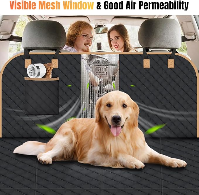 Hard Bottom Dog Car Seat Cover for Back Seat, Holds 420lbs - Waterproof Sturdy Nonslip Hammock for Cars/Trucks/SUVs - Easy to Clean & Safe Backseat Extender for Large Dogs - Image 5