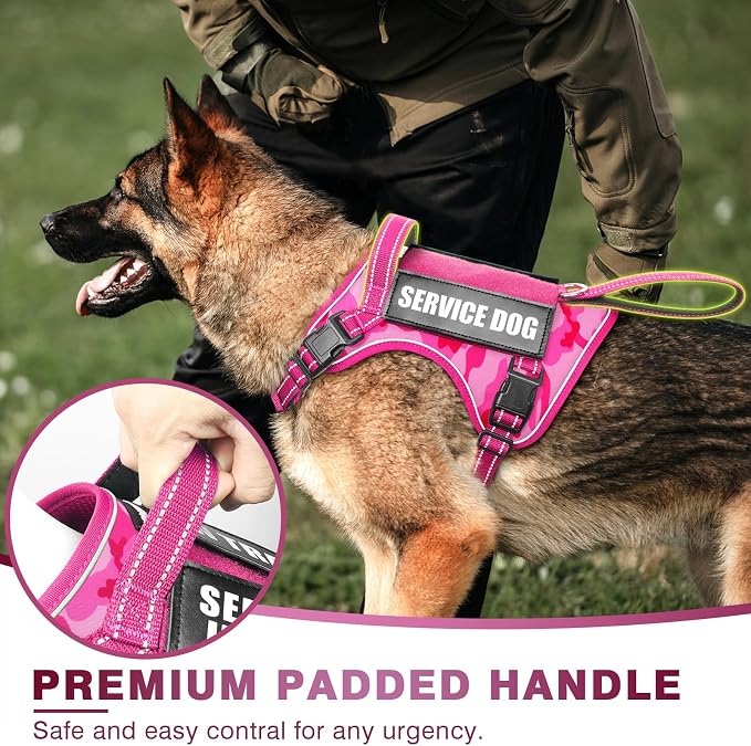 Tactical Dog Harness, No Pull Dog Harness for Medium Large Dogs with Handle & Molle, Military Service Dog Vest Harness in Training Pet Harness for Small Dogs - Image 7