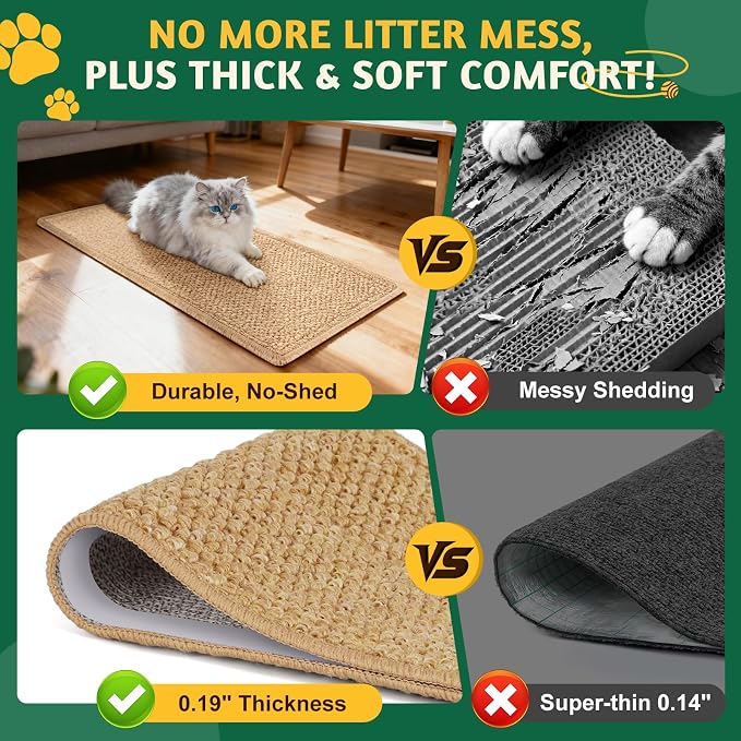 ENONCI Door Protector from Cat Scratching 19.6x7.8 Cat Wall Corner Scratcher - Image 4