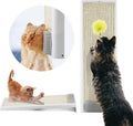 Cat Scratching Post, Natural sisal Pad Cat Scratching Board, Kitten Scratcher w/Replaceable Natural sisal Pad & Self-Groom Brush, Wall Mounted or Floor Use, Cat Toys Included(20x6.5) by SVDPET