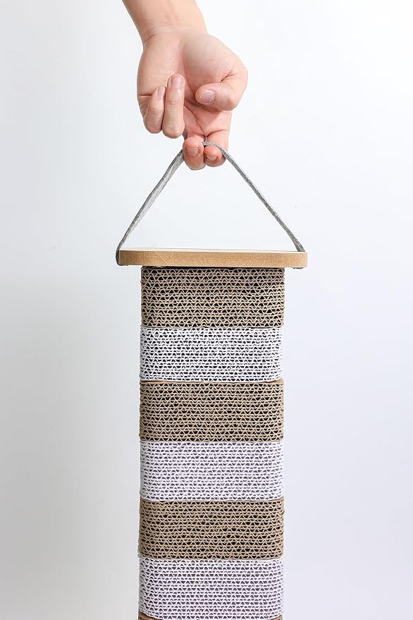 Cat Scratching Post for Indoor Cats, 23.6 Inch Tall Cardboard Cat Scratcher Pad for Kittens & Cats, Multi Surface Scratching Board, Easy Assembly, Protects Furniture - Image 4