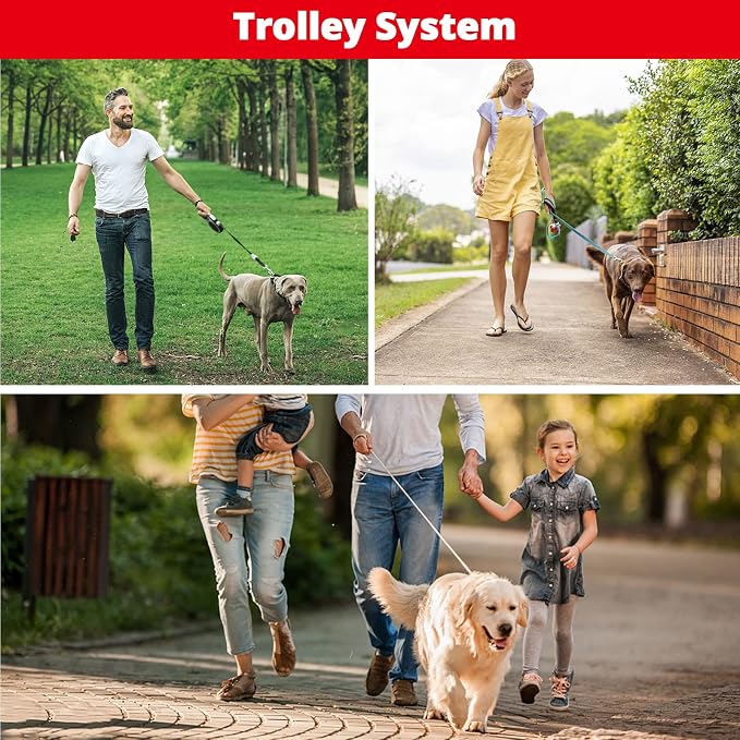 Long Dog Leash 15 FT: Heavy Duty Rope Leashes for Dogs Training with Swivel Lockable Hook Reflective Threads Bungee and Padded Handle - Dog Lead for Large Small Medium Dogs Outside Walking Hiking Red - Image 6