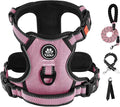 IVY&LANE No Pull Dog Harness for Medium Dogs, Dog Vest Harness with Leash, Safety Belt and Storage Strap, Fully Adjustable Harness, 360° Reflective Strip, Soft Handle (Pink, M) by IVYLANE