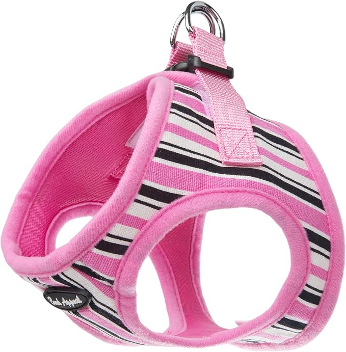 Bark Appeal Pink Stripe Step-in Dog Harness for Medium to Large Sized Pets – Updated Sizing, Re-Measuring is Essential – Soft Vest Harness – Anti-Choke with Adjustable Strap & Heavy Duty Clip – L by BarkAppeal