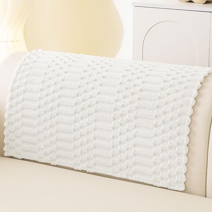 Smiry Waterproof Couch Covers for Dogs Washable, Non Slip Pet Sofa Cover | Plush Scratch Resistant Flannel Furniture Protector for Dogs, White, 36" x 36" by Smiry