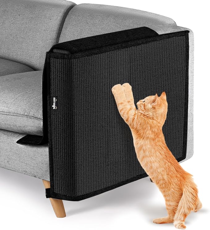 NATUYA Furniture Protector Large Sisal Cat Scratching Pad, Black, Left by NATUYA