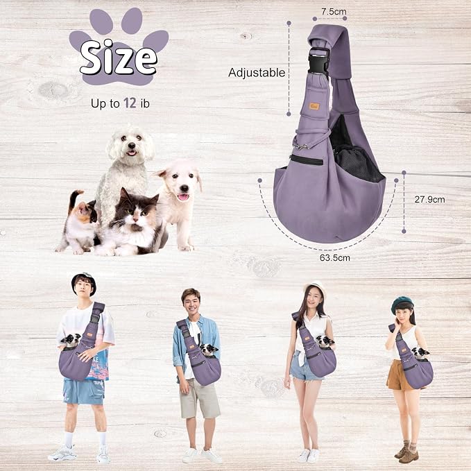 CUBY Dog and Cat Sling Carrier - Hands Free Reversible Pet Papoose Bag - Soft Pouch and Tote Design - Suitable for Puppy, Small Dogs Cats Outdoor - Image 6