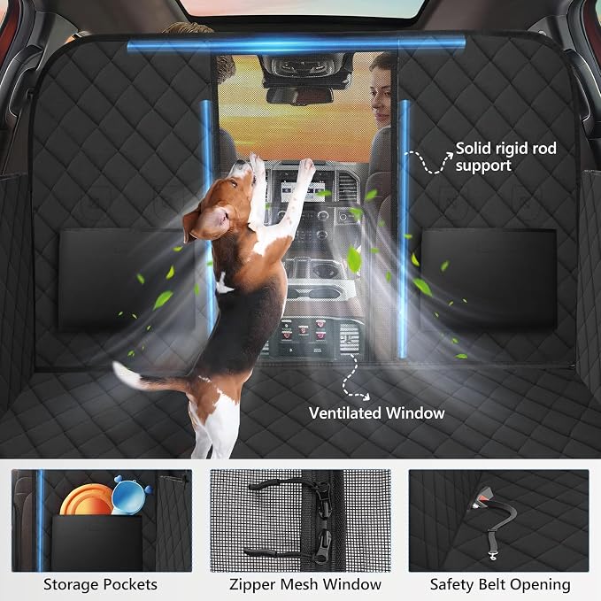 Hard Bottom High Barrier Dog Truck Seat Cover for Crew Cab Trucks | Pet Hammock for F150, RAM1500, Sierra, Tundra, Silverado, Extender Space, 600D Oxford, Holds 420lb, Waterproof, Easy to Set - Image 8