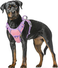 BARKBAY No Pull Dog Harness Large Reflective Dog Harness with Front Clip and Easy Control Handle for Walking Training Running with ID tag Pocket(Baby Pink & Violet Purple,XL) by BARKBAY