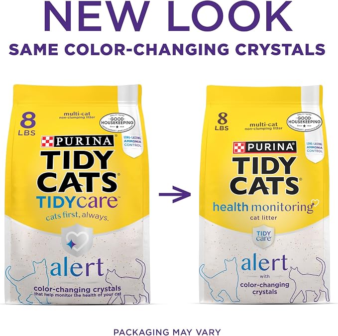 Purina Tidy Cats Tidy Care Alert Cat Health Monitoring Non Clumping Cat Litter with Silica Crystals - 8 Pound (Pack of 2) - Image 2