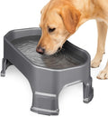 Neater Pet Brands Extra Large Water Bowl for Dogs, Elevated Outdoor Dog Water Bowl (1.25 Gallon XL Capacity), Big Trough Style Food Dish for Indoors or Outside, No Spill Large Dog Bowls, Gunmetal Grey by NeaterPetBrands