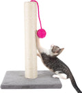 17-Inch Cat Scratching Post - Sisal Rope and Carpet Scratching Pole with Bright Pink Hanging Ball Toy for Adult Cats and Kittens by PETMAKER (Gray) by PETMAKER
