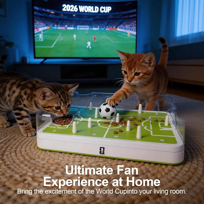 Official FIFA World Cup 2026 Edition - Interactive Cat Puzzle Feeder & Slow Feed Toy – Mental Stimulation Treat Dispenser Maze for Indoor Cats, Enrichment & Cat Food Toy, Football Fan Gift - Image 5