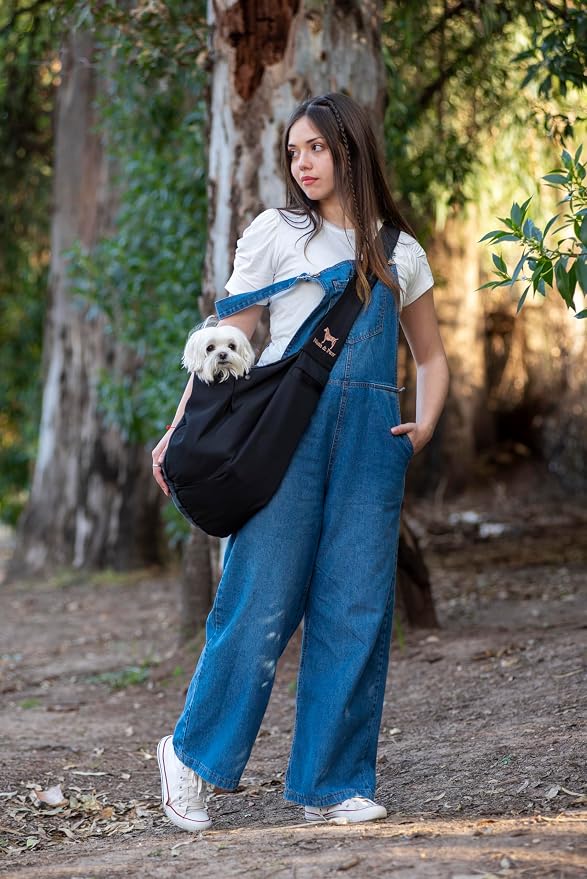 Noah & Paw Dog Sling Carrier for Small Dogs 5-18lb, Dog Sling for Small Dogs and Cats, Dog Carrier with Adjustable Padded Strap, Premium Twill, Lined with Fur, Double Safety Feature, Machine Washable - Image 7
