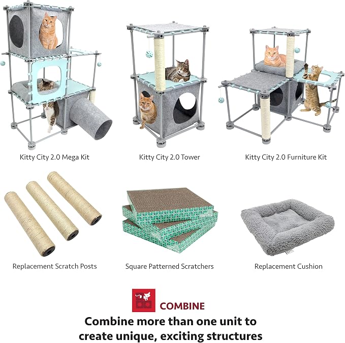Kitty City Cat Furniture Accessories Cat Scratching Post Replacement and Only Compatible with Kitty City Playsets (Pack of 2) - Image 3