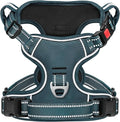 Timos Dog Harness, No Pull Large Sized with 3 Buckles, Blackish Green, L | Reflective, No Choke, Easy On & Off, Adjustable Soft Padded, Front & Back 2 Clips and Control Handle for Walking Training by Timos