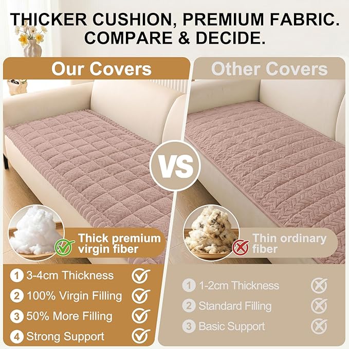 Smiry Couch Cover for Dogs, Non Slip Fuzzy Pet Sofa Covers Washable | Sofa Slipcovers for 3 Cushion Couch, Soft Thick Furniture Protector for Cats Dogs, Against Fur, Dirt, Scratch (27.6"x82.7") - Image 5