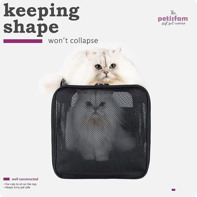 Soft Pet Carrier for Large and Medium Cats, 2 Kitties, Small Dogs. Easy to Get Cat in, Great for Cats that Don't Like Carriers (Viva Magenta) - Image 4
