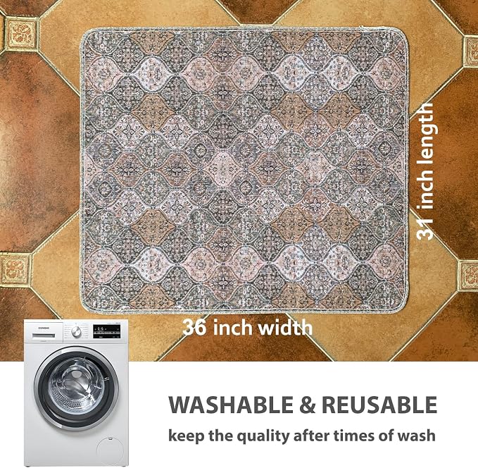 nunubaby Washable Pee Pads for Dogs, Stylish, Non-Slip and Leak-Proof Pee Pads. Reusable Potty Pads for Dogs for Crates and Floors.(Brown/Multi,31" x36" ) - Image 4