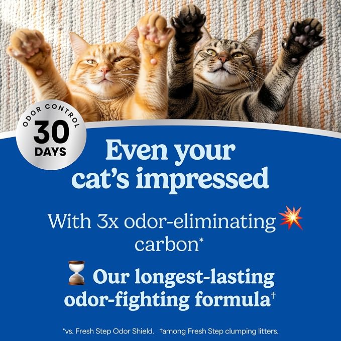Fresh Step Heavy Duty Odor Block Advanced Multi Cat Clumping Litter with Febreze, 52.5 lb (Package May Vary),(17.5lb Pack x 3) - Image 3