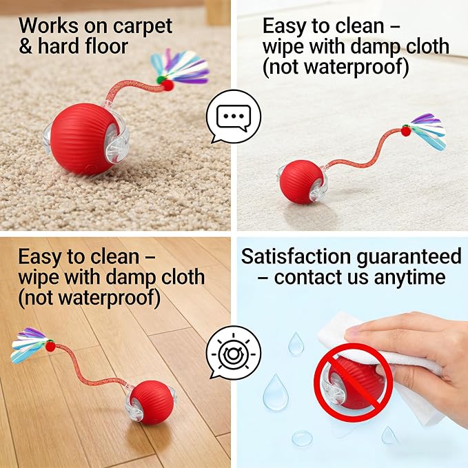 Interactive Cat Toy Ball, Smart Moving Pet Toy for Cats & Dogs | cat toys for indoor cats | speedy tail 2.0 cat toy|cat teaser toy|interactive motion activated cat toys| stimulating cat toys - Image 6