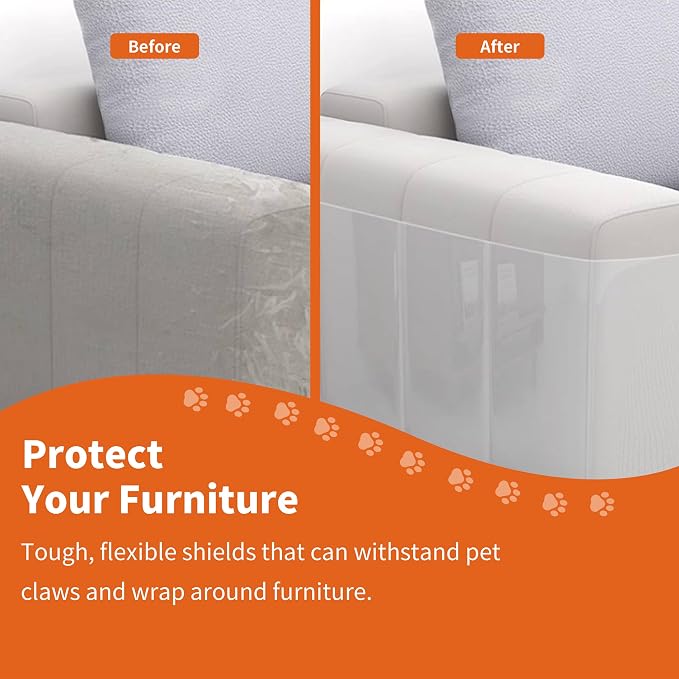 Cat Scratch Furniture Protector 12 Sheets with 50 Twist Pins XL 17" x 12" | Scratch Protector for Cats, Non-Toxic Safe for Kids & Pets, No Residue Couch Protector from Cat Scratching, Cuttable to Fit - Image 8