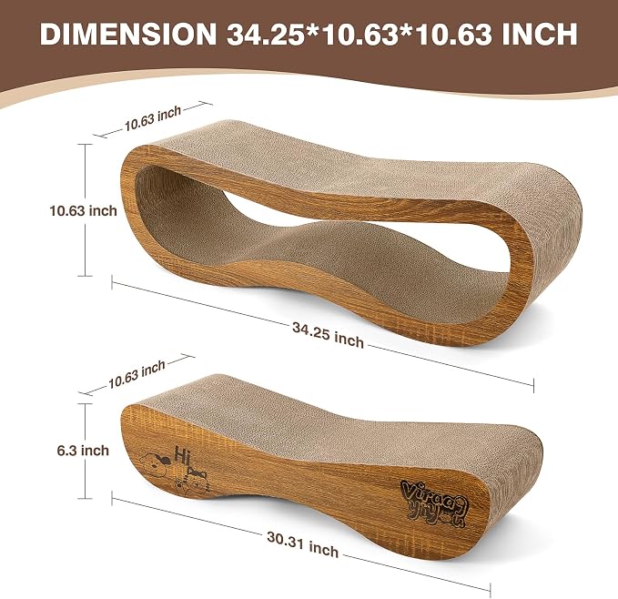Cat Scratcher, 2 in 1 Cardboard Cat Scratchers for Indoor Cats Scratch Pad | Pet Cat Supplies for Scraching & Napping & Hiding, as Scratching Post Couch Lounger Bed Furniture Protector, XLarge 34.2 Inch - Image 7