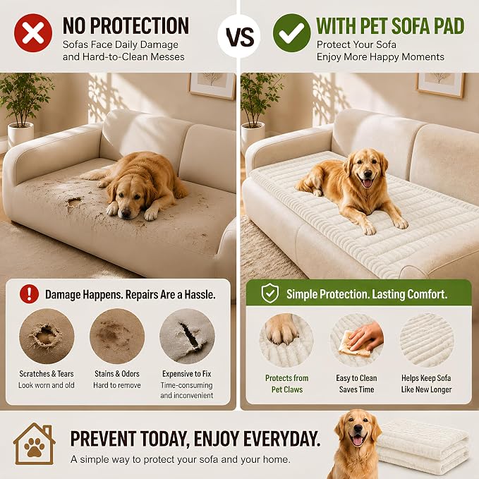 BIETYONE Couch Cover for Dogs, Washable Non Slip Sofa Protector for Pets | Washable, Non Slip, Soft Fabric, Pet Friendly, Protects Against Pet Fur, Dirt & Messes, Sofa Furniture Protector - Image 2