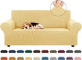 KEKUOU Stretch Loveseat Couch Cover, 2 Cushion Couch Slipcover,Champagne | 1-Piece Washable Sofa Cover Pet Friendly (55"-78") Furniture Protector Soft Jacquard, Elastic Bottom for Dogs & Kids by KEKUOU