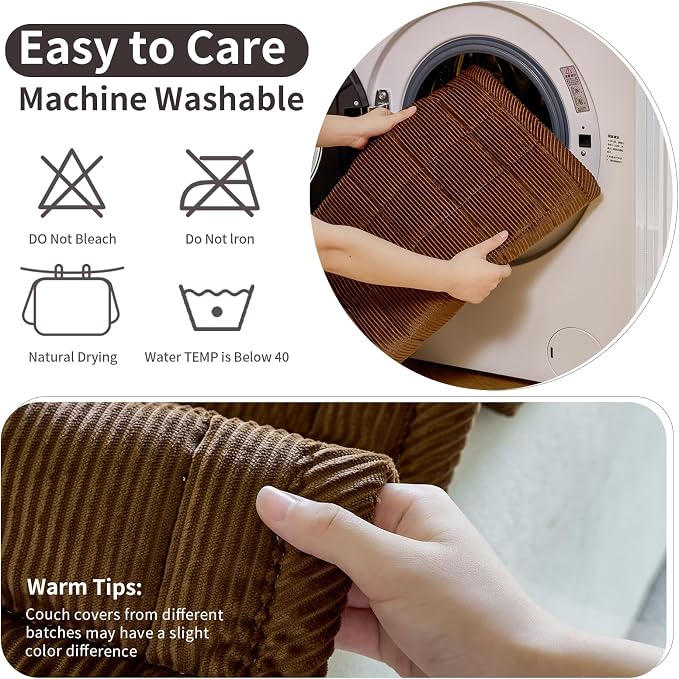 Couch Covers for Dogs, Non Slip Washable Pet Couch Covers for Sofa | 27.6”x59.1” Dark Brown Soft Velvet Sofa Covers for Loveseat, Couch Protect Against Pet Hair, Scratches & Stains - Image 7