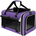 Cat Carrier for Travel, Soft-Sided, Top Loading, Privacy Curtain, to 20 lbs | Medium Pet Carry Bag Anxiety Cat, Vet Visit Car Transport Luggage Sleeve Suitcase Attachable Small Puppy Crate Kennel Purple by Comfortforyourpets