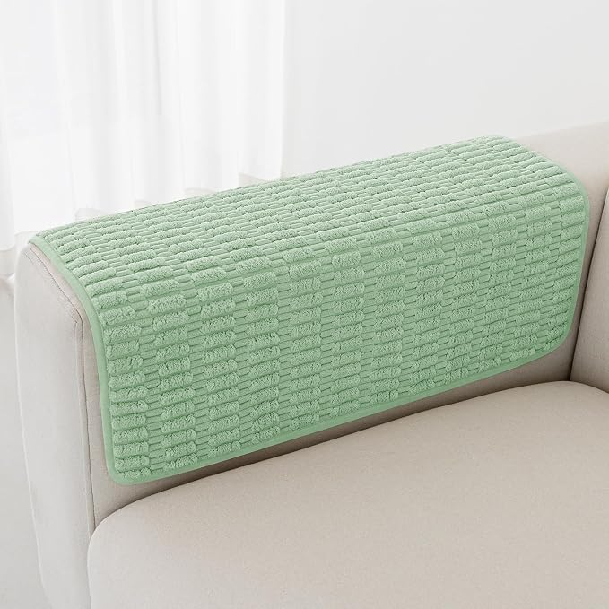 Foxdecor Couch Arm Cover Sofa Armrest Cover Armchair Covers, Anti-Slip Couch Arm Protectors Sofa Arm Covers Pack of 2pcs, (Sage Green 30x30 Inch) by Unknown