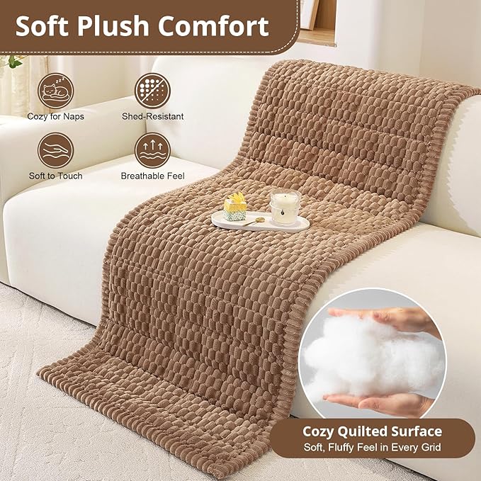 OstepDecor Couch Cover for Dogs, Washable Non Slip Sofa Cover for Pets | Soft Couch Covers for Sofa, Loveseat and Sectional, Furniture Protector Against Pet Hair & Dirt (27.6" x 47.2", Brown) - Image 6
