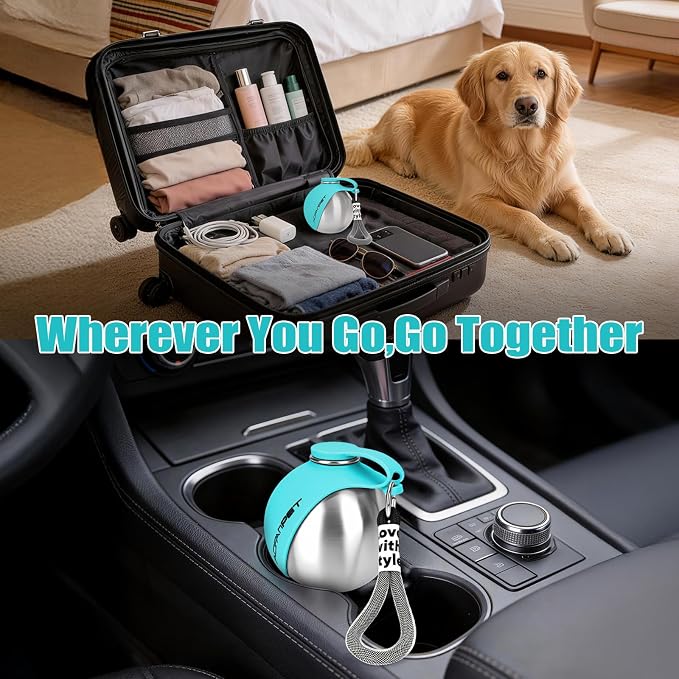 Portable Dog Water Bottle 10oz Stainless Steel Travel Dog Water Dispenser with Bowl No-Spill Puppy Water Bottle for Walking Hiking Small Dog Water Bottle - Image 8