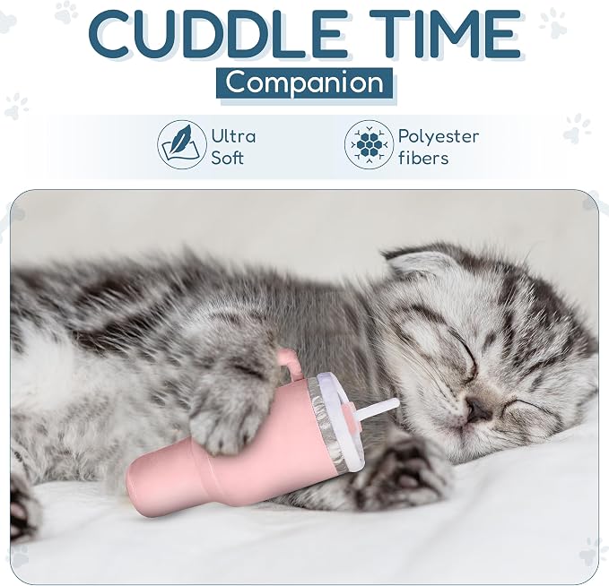 PUPROAR Kitty Cup Catnip Cat Toy, Cat Birthday Gift & Cute Girly Accessory, Crinkle Toy for Indoor Cats (Pink Peach Dust) - Image 6