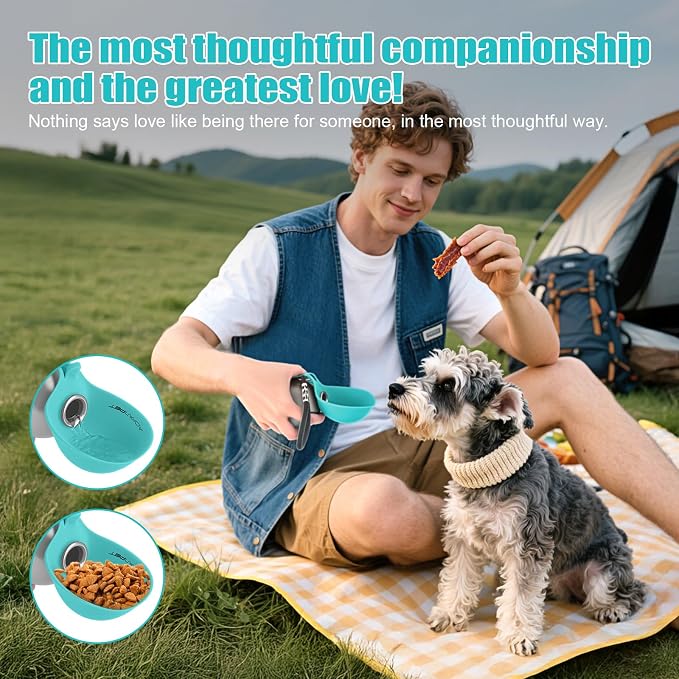 Portable Dog Water Bottle 10oz Stainless Steel Travel Dog Water Dispenser with Bowl No-Spill Puppy Water Bottle for Walking Hiking Small Dog Water Bottle - Image 5
