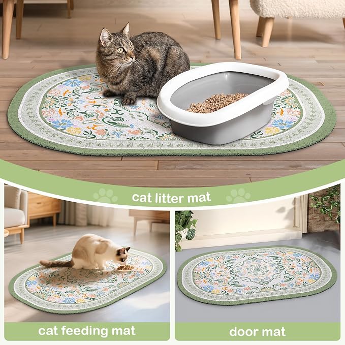 Bienbee Cat Litter Mat, 40" x 30" Dense Trapping Mesh for Litter Boxes | Litter Box Mat with PVC Mesh, Waterproof &Urineproof, Non-Slip Grip, Soft On Kitty Paws and Easy to Clean to Protect Floor - Image 7
