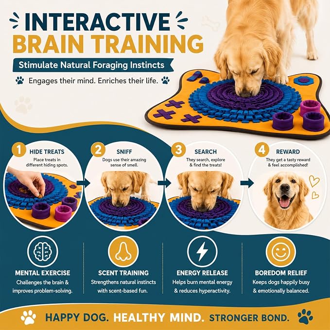 PET ARENA Adjustable Dog Snuffle Mat, Interactive Feeding Enrichment Toy | Encourages natural foraging, slows eating, reduces boredom, and provides mental stimulation for pets of all ages. - Image 6