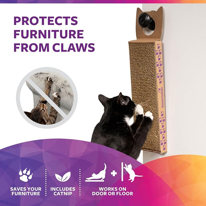 SmartyKat Scratch Up Corrugated Hanging Cat Scratcher, Catnip Infusion Technology - Brown, Single Wide, (Pack of 6) - Image 4