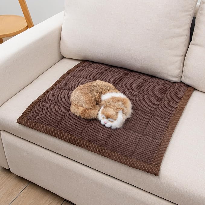 Pet Couch Covers,Couch Cover for Dogs Washable,Anti Slip Dog Sofa Covers Couch Protector Sofa Mat,Seat Cover,Dog Mat,Pet Pad for Furniture 1 Piece (Brown, 21''x21''/Square) - Image 2