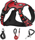 NESTROAD No Pull Dog Harness,Adjustable Oxford Dog Vest Harness with Leash,Reflective No-Choke Pet Harness with Easy Control Soft Handle for Small Dogs(Small,Red) by NESTROAD