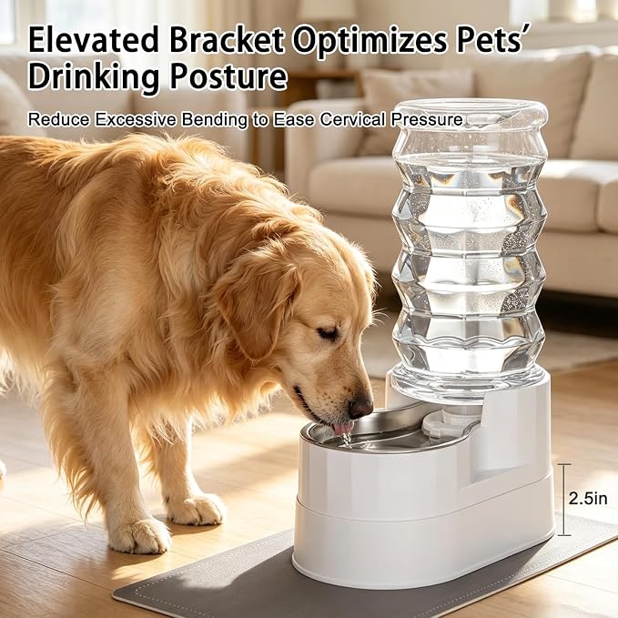 RIZZARI 8L Elevated Dog Water Dispenser: Senior Pets Filtered Hydration | Raised Stand Helps Reduce Neck Strain/Stainless Steel Bowl/Quiet Gravity-Fed Operation/for Multi-Pet Homes - Image 7