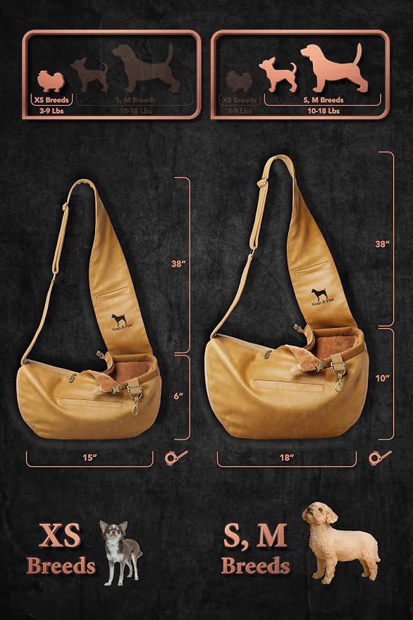 Noah & Paw Dog Sling Carrier for Small Dogs 5-18lb, Dog Sling for Small Dogs and Cats, Dog Carrier with Adjustable Padded Strap, Vegan Leather Lined with Fur, 3X Safety Features, Machine Washable - Image 4