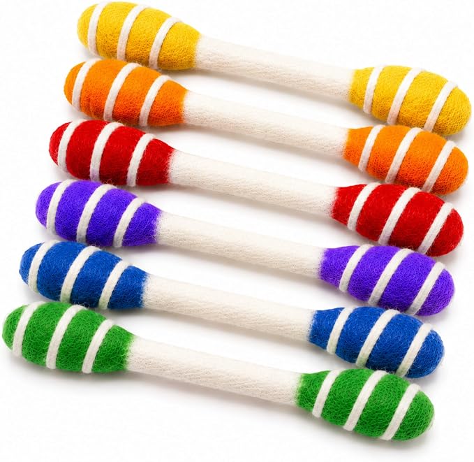 Glaciart One Swabs Cat Toys with Catnip - 6 Pk | Durable for Chew, Cute Cat Toys Interactive Kitty for Boredom, Exercise, & Play | Filled w/Organic Catnip for Anxiety & as Digestive Aid | Gift Idea by GlaciartOne