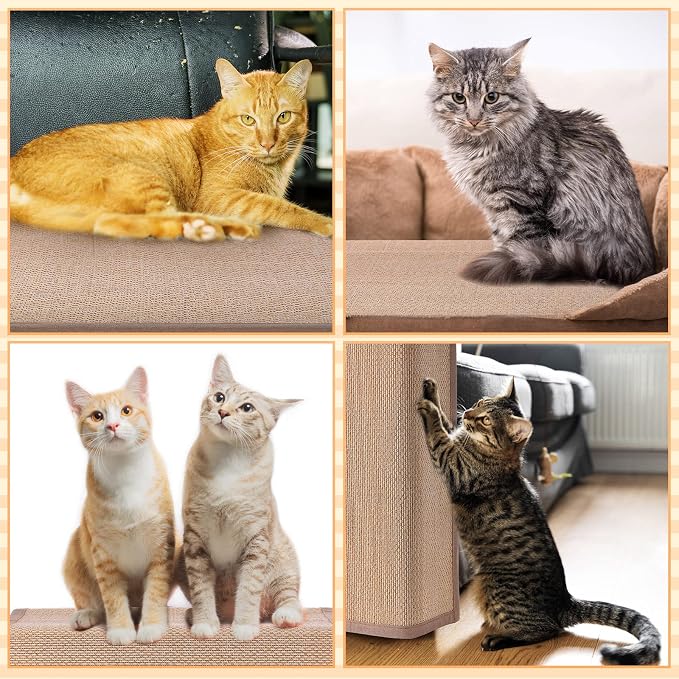 Newwiee 2 Pcs Cat Scratch Furniture Protector Mat Sofa Couch Protector for Cats Pet Scratching Pads for Couch, Sofa, Chair, Easy Installation(23.6 x 35.4 Inch) - Image 6