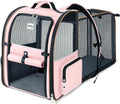 Large Cat Backpack Carrier Expandable Foldable Pet Carrier Backpack for Small Dogs Puppy Medium Cats Fit Up to 18 Lbs for Travel, Hiking,Pink XL Size by LEKEBOBOR